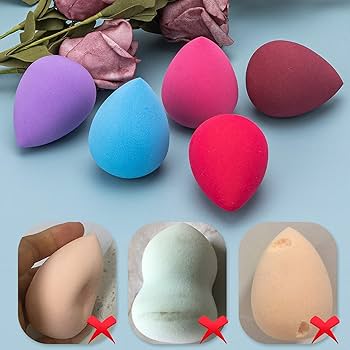 Beautious Makeup Sponges Pack of 6 Beauty Blending Sponges Cosmetic Powder Puff Facial Makeup Soft Sponges Random Colors & Shapes-Cosmetic Sponges