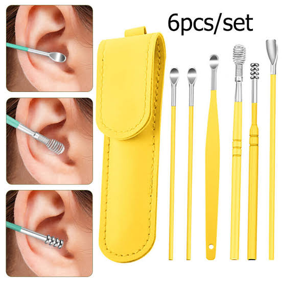 Ear Wax Cleaning Kit 6 Pcs Ear Pick Tools Wax Removal Kit Ear Cleaning Tool Set Spring Earwax Cleaner Tool Ear Wax Remover Random Colors