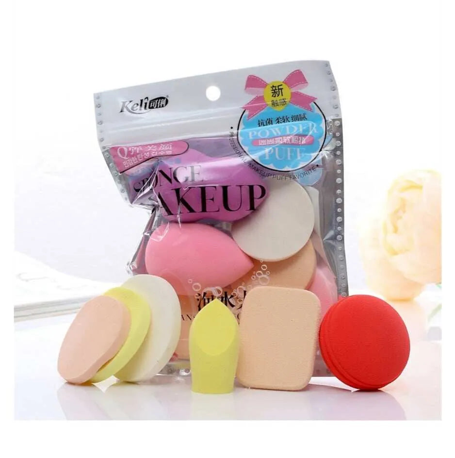 Beautious Makeup Sponges Pack of 6 Beauty Blending Sponges Cosmetic Powder Puff Facial Makeup Soft Sponges Random Colors & Shapes-Cosmetic Sponges