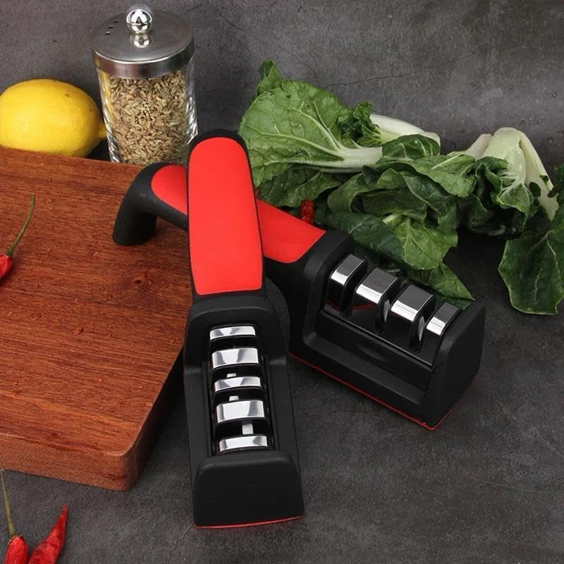 Kitchen Knife Sharpener Adjustable 4 in 1 Manual Knives and Scissor Sharpener Professional Blade Sharpening Tool Sharpener Stone